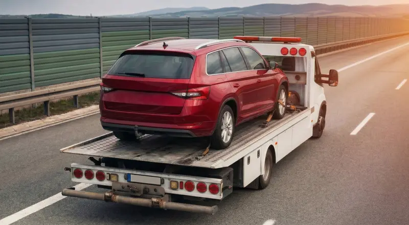 Guincho para carros em Londrina – carro sendo carregado em plataforma